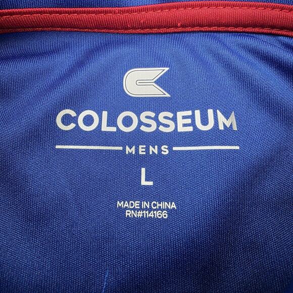 Kansas Jayhawks Shirt Mens Large Blue NCAA Basketball Polo KU Jayhawk Colosseum - Picture 2 of 15